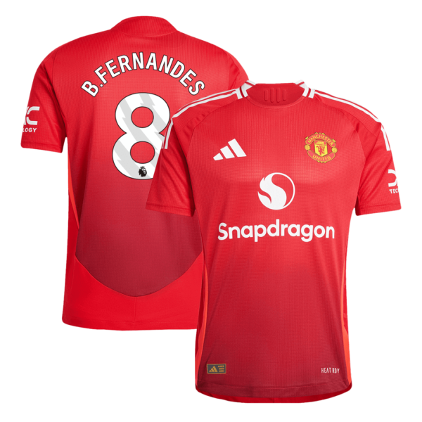B.FERNANDES #8 Manchester United Home Authentic Soccer Jersey 2024/25