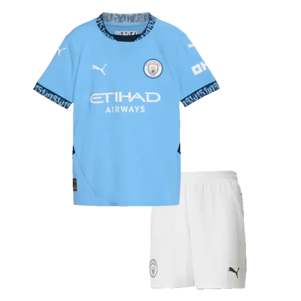 Manchester City Home Kids Soccer Jerseys Kit 2024/25