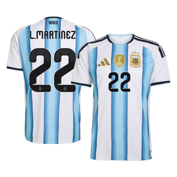L.MARTÍNEZ #22 Argentina Home Soccer Jersey World Cup 2026